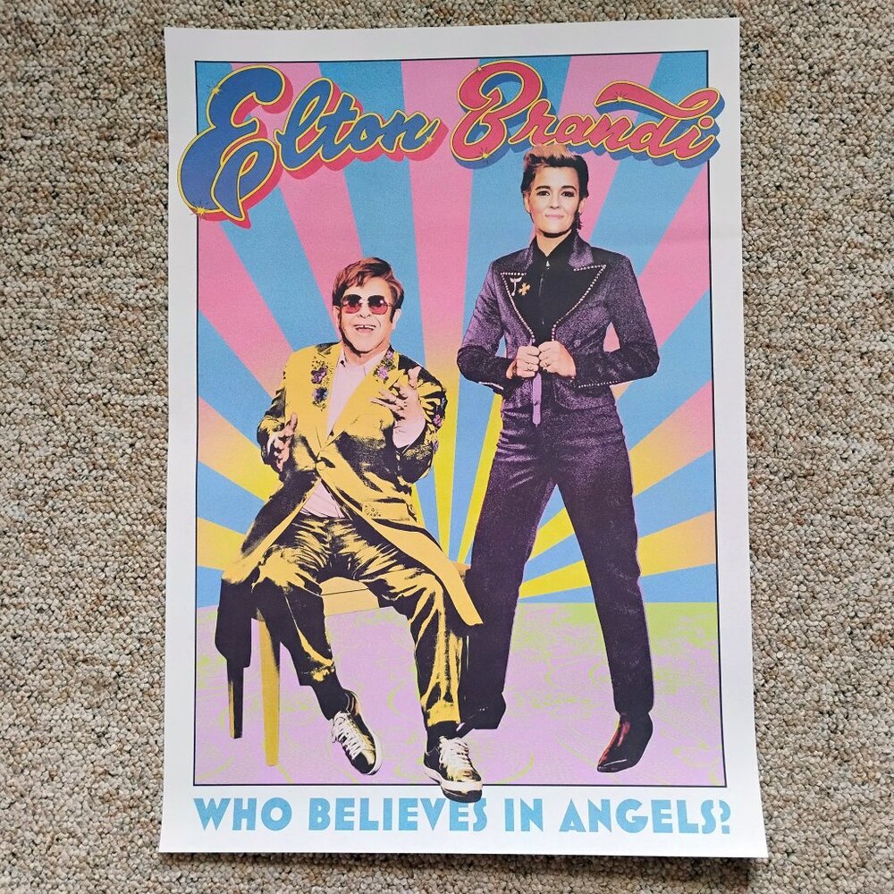 Elton John & Brandi Carlile “Who Believes In Angels?” Large 23 x 16 Promo Poster